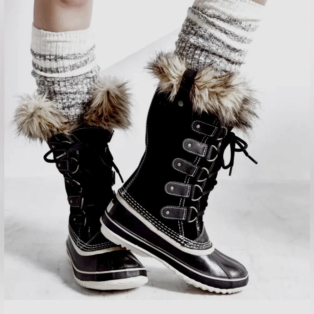SOREL Joan of Arctic™ Waterproof Black Suede Boot Snow-Rain Boot, Size 9